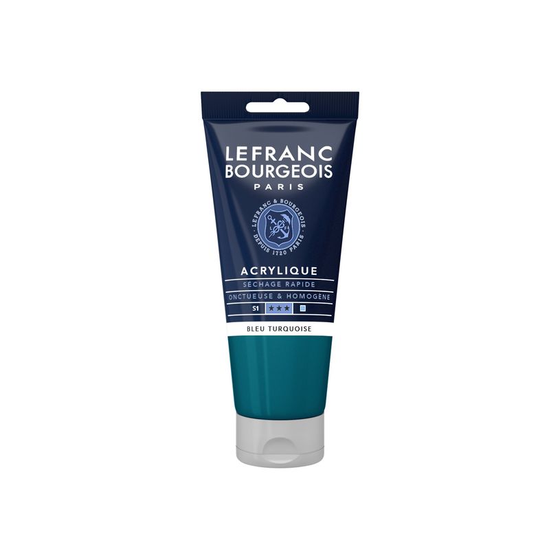 3013643004578-Lefranc Bourgeois - Peinture acrylique - bleu turquoise - 80 ml-P_405111364_1-0