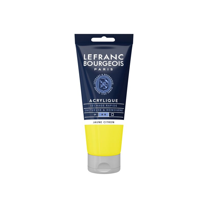 3013643003793-Lefranc Bourgeois - Peinture acrylique - jaune citron - 80 ml-P_405111369_1-0