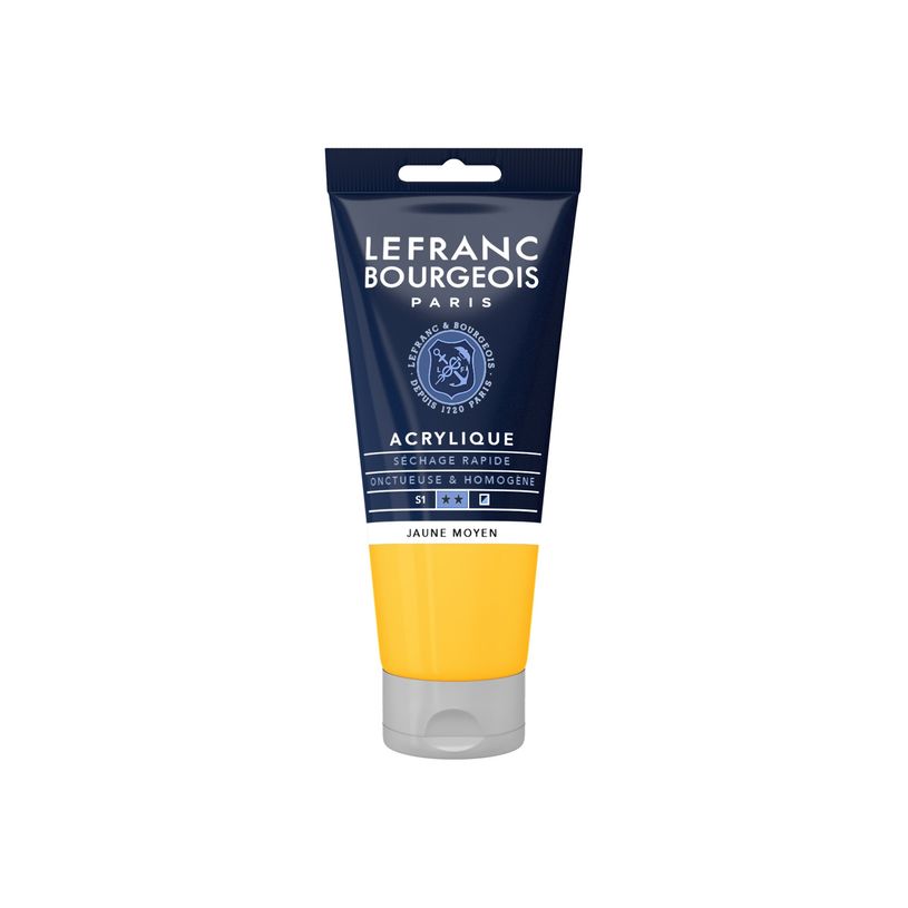 3013643003908-Lefranc & Bourgeois - Peinture acrylique - jaune moyen - 80 ml-P_405111373_1-0