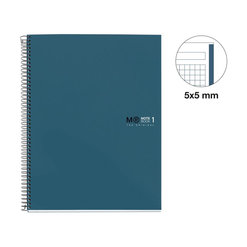 8422593465813-THE ORIGINAL NOTEBOOK,  couverture rigide, A4, quadrillage 5x5 mm, 80 feuilles de 1 couleur, Miquelrius--1