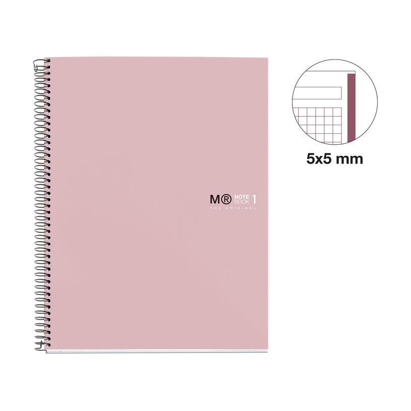 8422593465783-Notebook The Original, Couverture rigide, A4, quadrillage 5x5 mm, 80 feuilles de 1 couleur, Miquelrius,--1