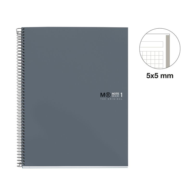 8422593465806-Notebook The Original, Couverture rigide, A4, quadrillage 5x5 mm, 80 feuilles de 1 couleur, Miquelrius,--1