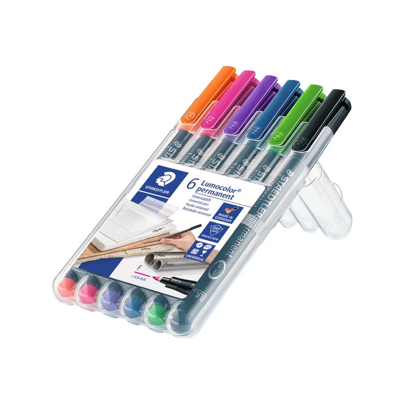 4007817078365-STAEDTLER Lumocolor 318 - feutre - noir, bleu, orange, violet, rose, vert clair-P_405112037_1-0