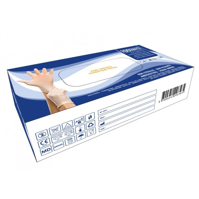 3700654296589-Boite de 100 gants jetables en vinyle (non stérile) - transparent - taille S-P_405112395_1-0