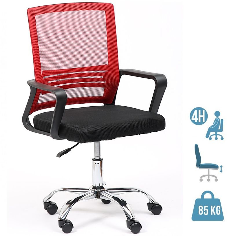 3701338802140-Fauteuil de bureau SQEEZY - accoudoirs fixes - noir/rouge-P_405112601_1-0