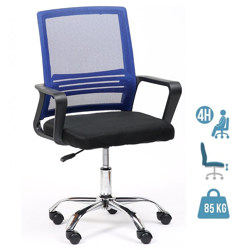 3701338802126-Fauteuil de bureau SQEEZY - accoudoirs fixes - noir/bleu-P_405112603_1-0