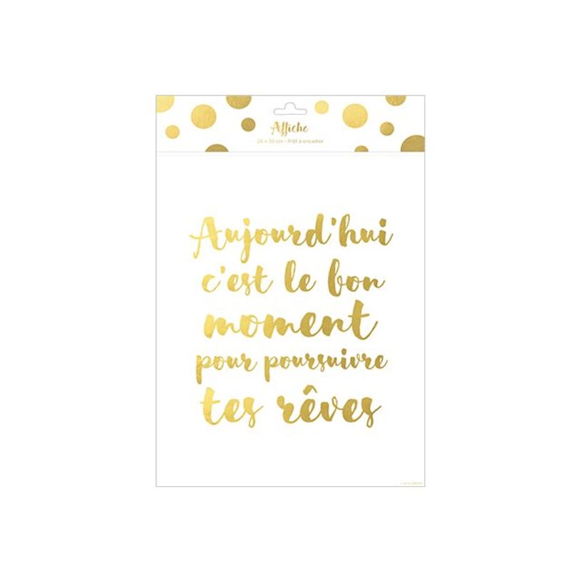 3700572721972-Kiub - Affiche métallisée A3 - Aujourd'hui c'est le bon moment pour poursuivre tes rêve-P_405112677_1-0