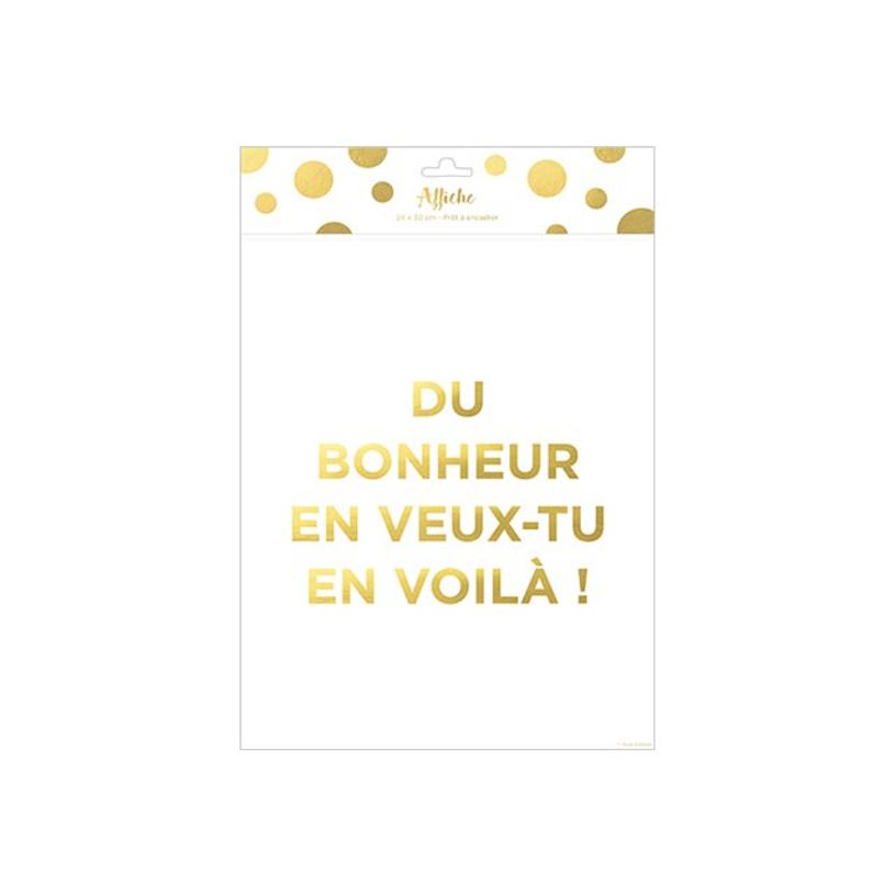 3700572722023-Kiub - Affiche métallisée A3 - Du bonheur en veux-tu en voilà! - 24 x 30 cm-P_405112681_1-0