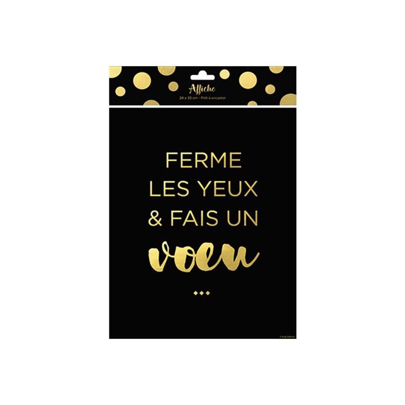 3700572722153-Kiub - Affiche métallisée A3 - Ferme les yeux & fais un voeu - 24 x 30 cm-P_405112682_1-0