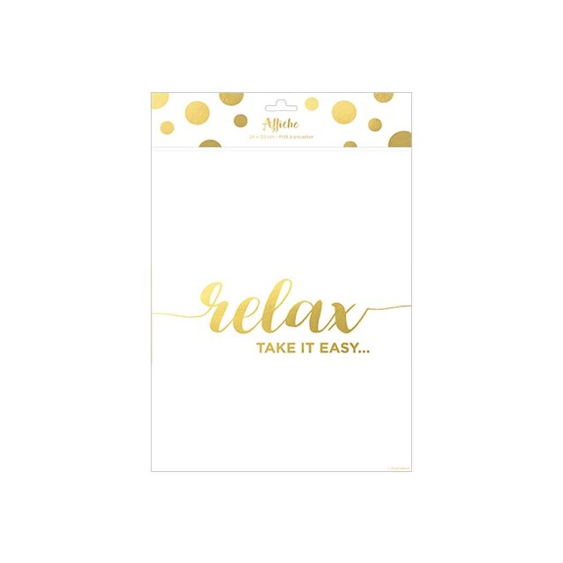 3700572722054-Kiub - Affiche métallisée A3 - Relax take it easy - 24 x 30 cm-P_405112687_1-0