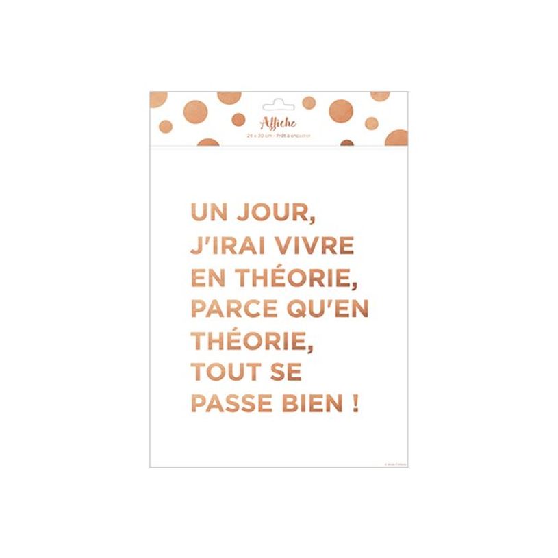 3700572722092-Kiub - Affiche métallisée A3 - Un jour j'irai vivre en théorie, parce qu'en théorie, to-P_405112688_1-0