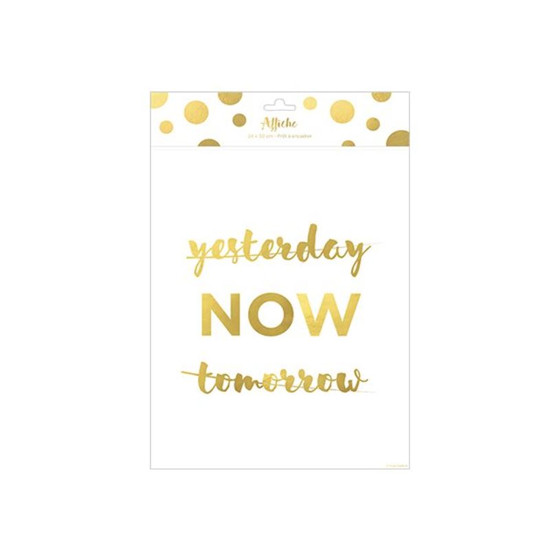 3700572722078-Kiub - Affiche métallisée A3 - Yesterday Now Tomorrow - 24 x 30 cm-P_405112689_1-0