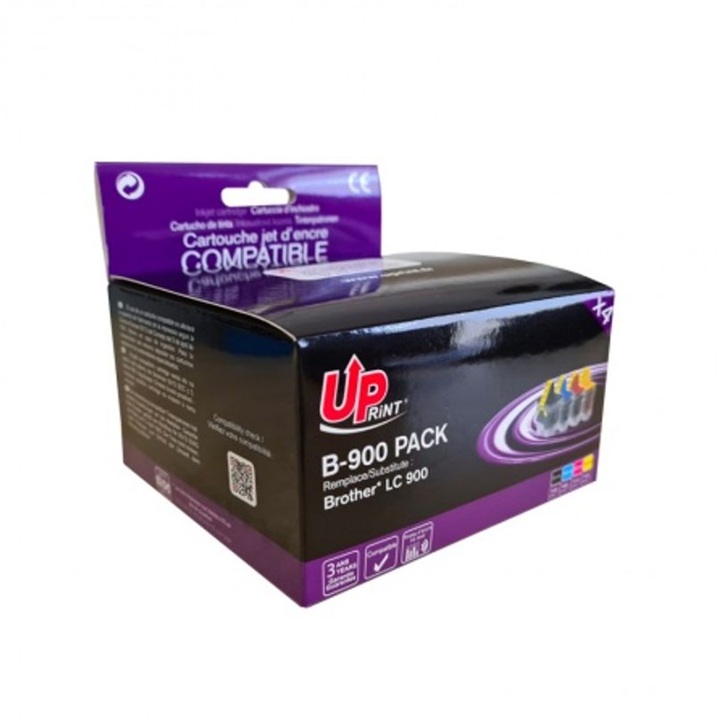 3584770723521-Cartouche compatible Brother LC900 - pack de 4 - noir, jaune, cyan, magenta - Uprint-P_405112766_1-0