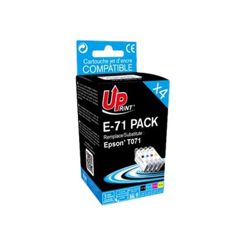 3584770723576-Cartouche compatible Epson T0715 Guépard - pack de 4 - noir, jaune, cyan, magenta - Uprin-P_405112774_1-0