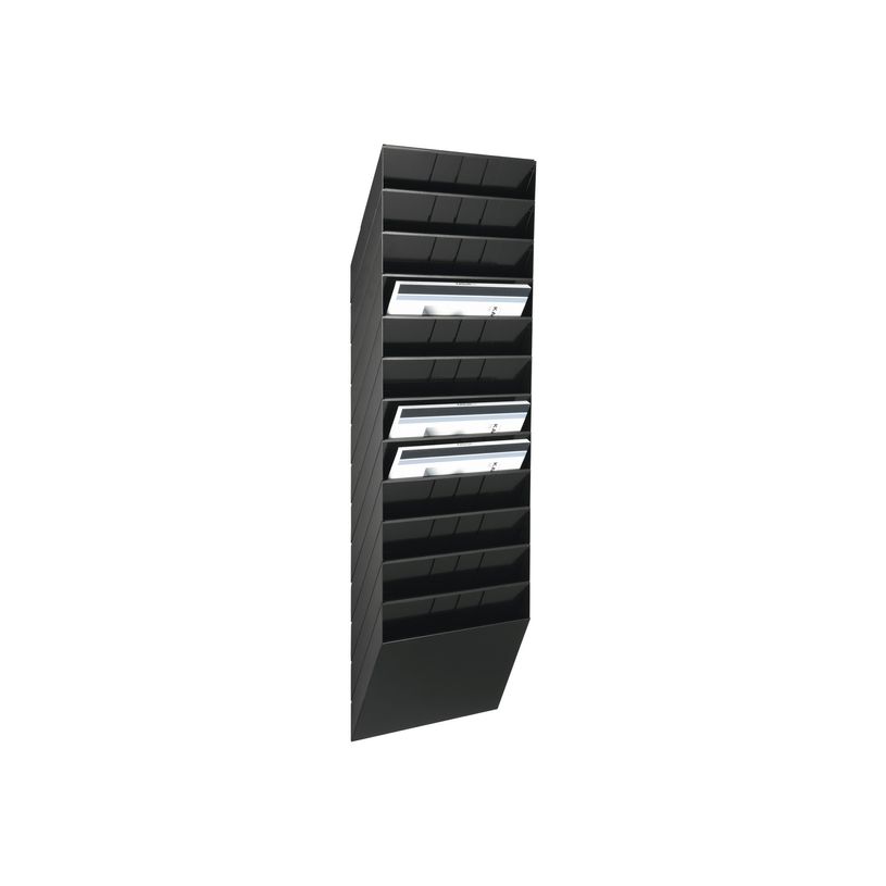 7318089781066-Durable Flexiboxx - Présentoir mural porte-document - 12 cases A4 paysage - noir-P_405112868_1-0