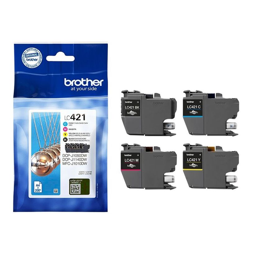 4977766813600-Brother LC421 - pack de 4 - noir, jaune, cyan, magenta - cartouche d'encre originale-P_405112952_12-6