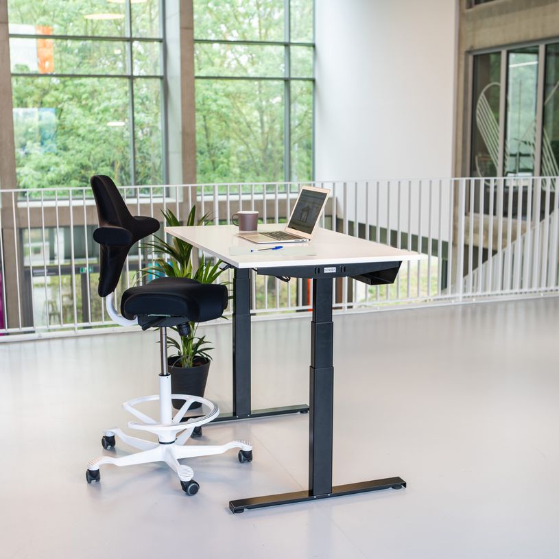 3760350281197-Bureau électrique UGO - L120x70cm - pieds noirs - plateau blanc laqué-P_405113025_4-3