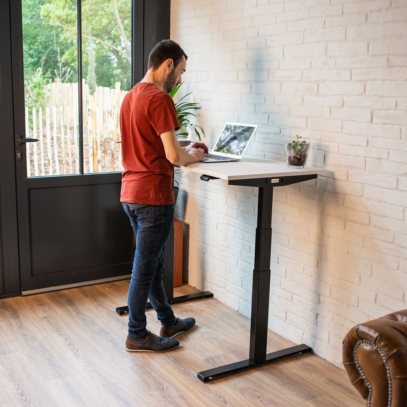 3760350281203-Bureau électrique UGO - L140x80cm - pieds noirs - plateau blanc laqué-P_405113029_3-2