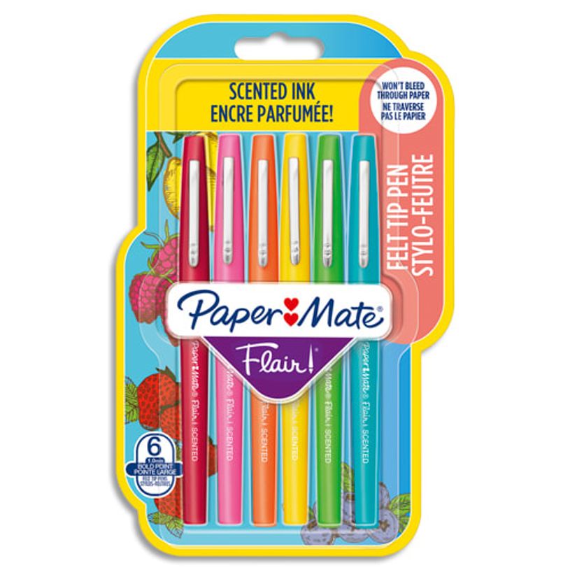 3026981384660-Paper Mate Flair - Pack de 6 Feutres d'écriture parfumés - couleurs assorties-P_405113108_1-0