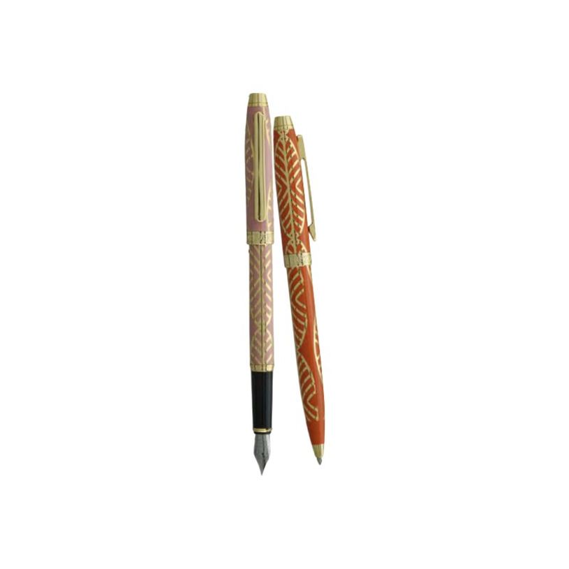3219918262661-Enzo Varini Taormina XL Gioiello - Parure de stylo à bille et stylo plume - rose et orang-P_405113229_1-0
