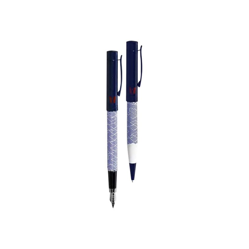 3219912664645-Vuarnet Aspen Stripes - Parure de stylo à bille et stylo plume - noir et blanc-P_405113257_1-0