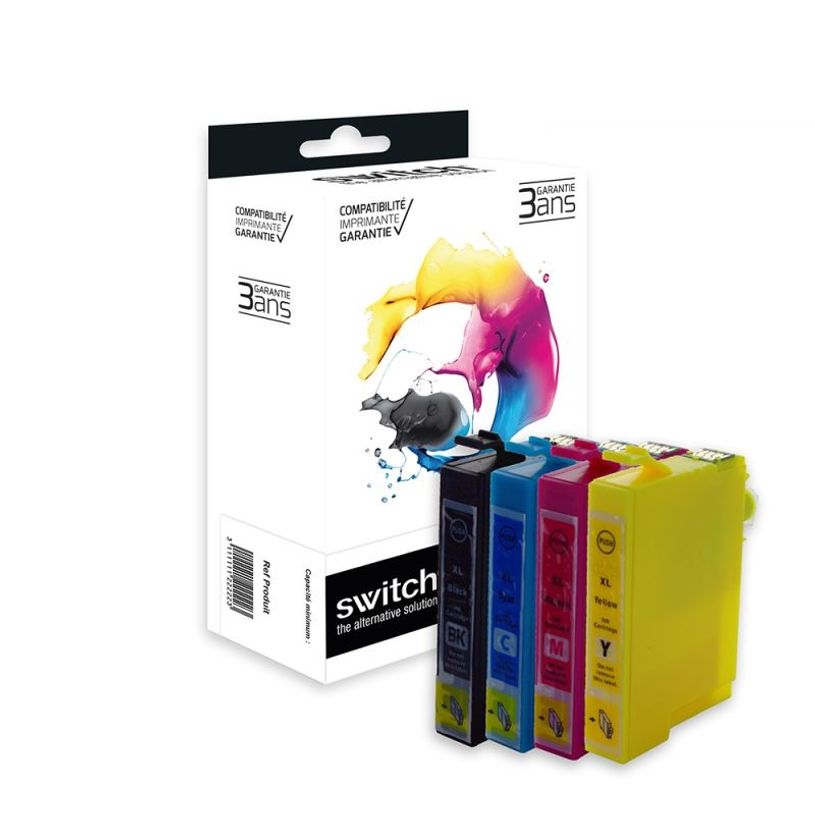 3700654296862-Cartouche remanufacturée Epson T044 Parasol - pack de 4 - noir, jaune, cyan, magenta - Sw-P_405113327_1-0