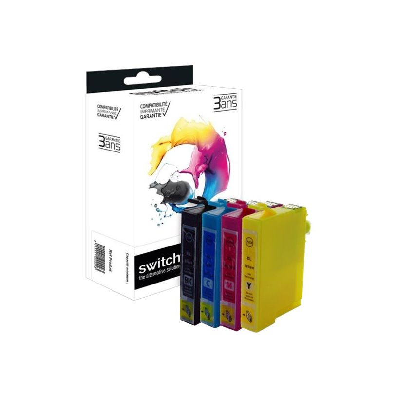 3700654296862-Cartouche remanufacturée Epson T044 Parasol - pack de 4 - noir, jaune, cyan, magenta - Sw-P_405113327_2-1
