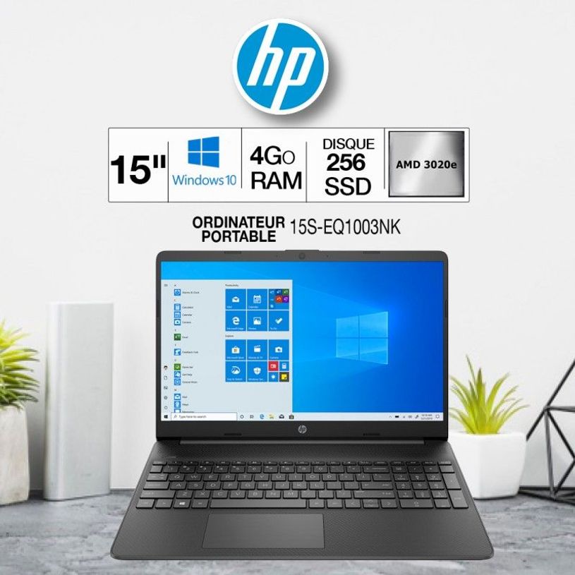0195122968342-HP Laptop 15s-eq1003nk - PC portable 15,6" - AMD 3020e, 4Go RAM, 256Go Disque SSD, Windows-P_405113342_1-0