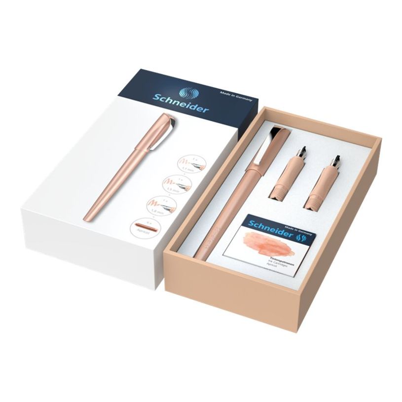 4004675148155-Schneider Callissima - Coffret cadeau avec stylo et différentes plumes - abricot-P_405113455_2-1