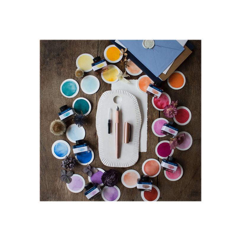 4004675148155-Schneider Callissima - Coffret cadeau avec stylo et différentes plumes - abricot-P_405113455_3-2