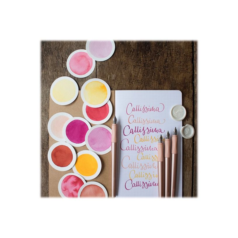 4004675148155-Schneider Callissima - Coffret cadeau avec stylo et différentes plumes - abricot-P_405113455_5-4