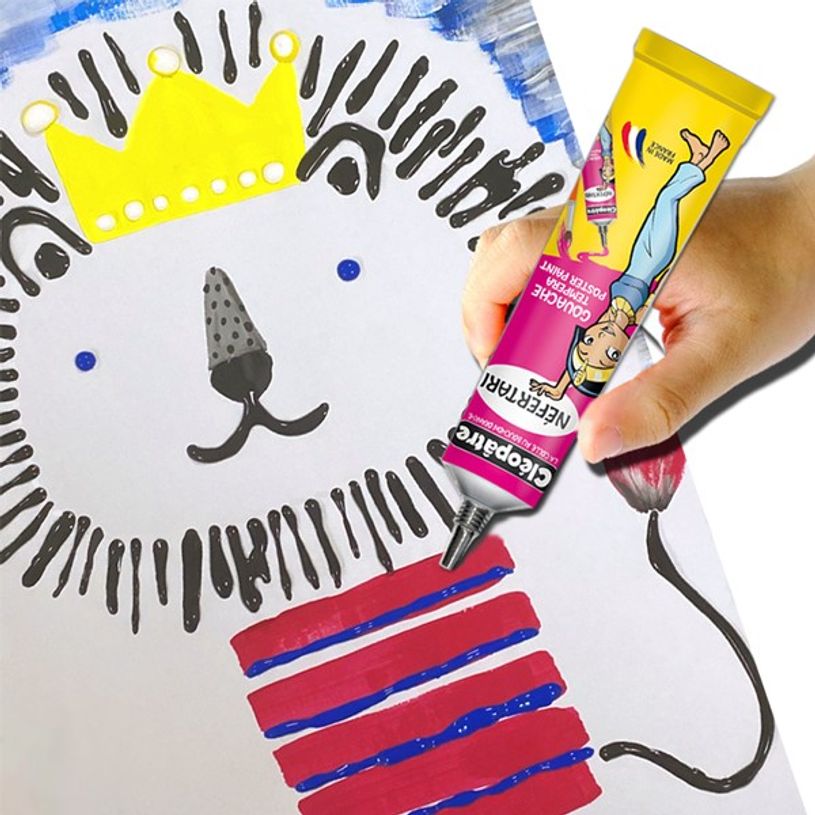 3134725014688-Cléopâtre NEFERTARI - Boîte de 5 tubes de Peinture Gouache avec embout fin - 5 x 30 ml-P_405113479_3-2