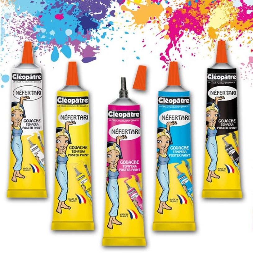 3134725014688-Cléopâtre NEFERTARI - Boîte de 5 tubes de Peinture Gouache avec embout fin - 5 x 30 ml-P_405113479_4-3