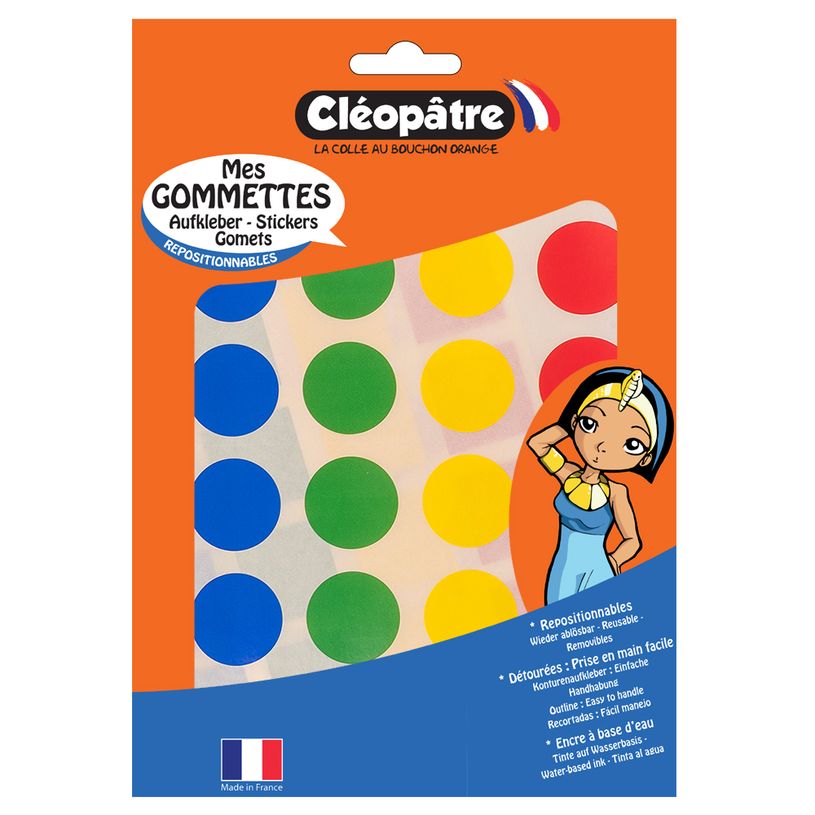 3134725022898-Cléopâtre - 72 gommettes géométriques - 4 cm - 4 couleurs - repositionnables-P_405113482_6-3