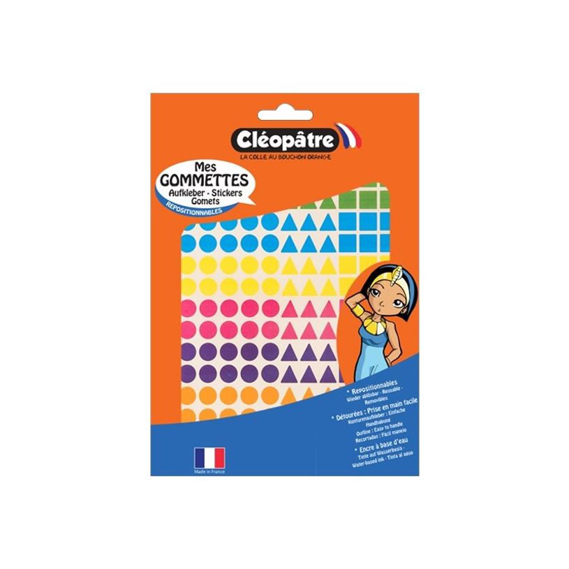3134725022959-Cléopâtre - 528 gommettes géométriques - 8 couleurs - repositionnables-P_405113483_1-3