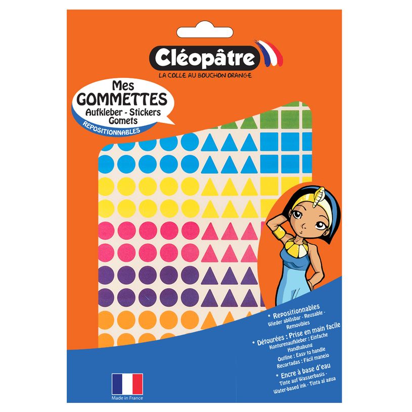 3134725022959-Cléopâtre - 528 gommettes géométriques - 8 couleurs - repositionnables-P_405113483_4-2
