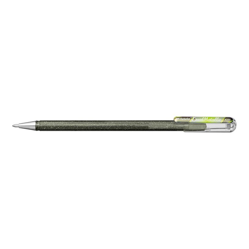 884851051820-Pentel Hybrid Dual Metallic - Roller 2 effets de couleur - argent/cuivre vert-P_405113560_1-0