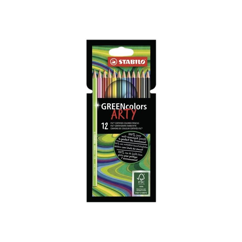 4006381547246-STABILO GREENcolors ARTY - 12 Crayons de couleur - couleurs assorties-P_405113577_1-0