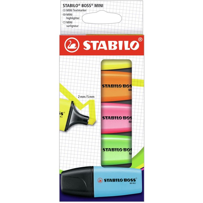4006381583077-STABILO BOSS MINI - Pack de 5 mini surligneurs - couleurs assorties-P_405113583_1-0