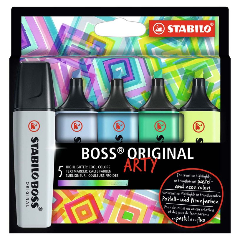 4006381577755-STABILO BOSS ORIGINAL ARTY - Pack de 5 surligneurs - couleurs froides assorties-P_405113585_1-0