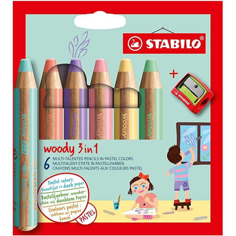 4006381578059-Stabilo woody 3 in 1 - 6 Crayons de couleur + taille-crayon - 10 mm - couleurs pastels ass-P_405113591_1-0