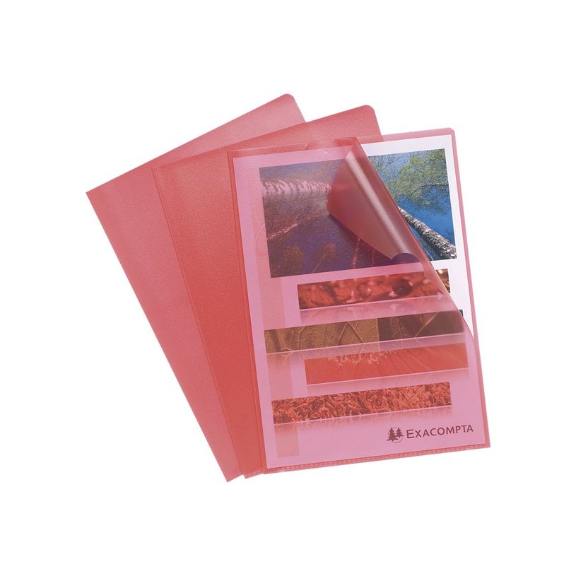 3130631561155-Exacompta - 10 Pochettes coin - A4 - 12/100 - rouge transparent-P_405113666_4-6
