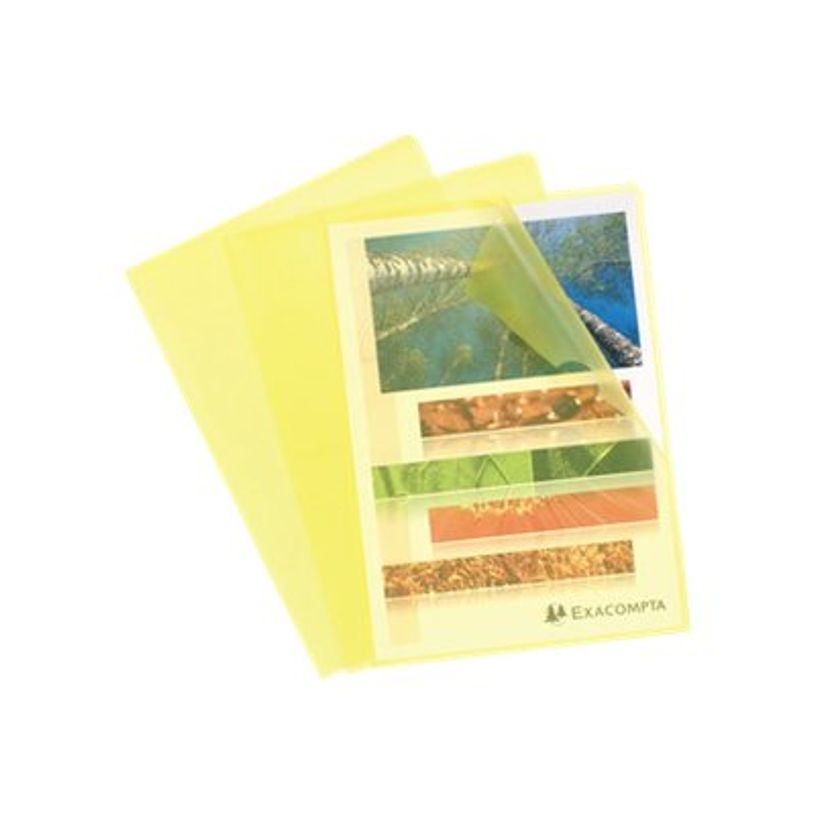 3130631561162-Exacompta - 10 Pochettes coin - A4 - 12/100 - jaune transparent-P_405113669_2-1