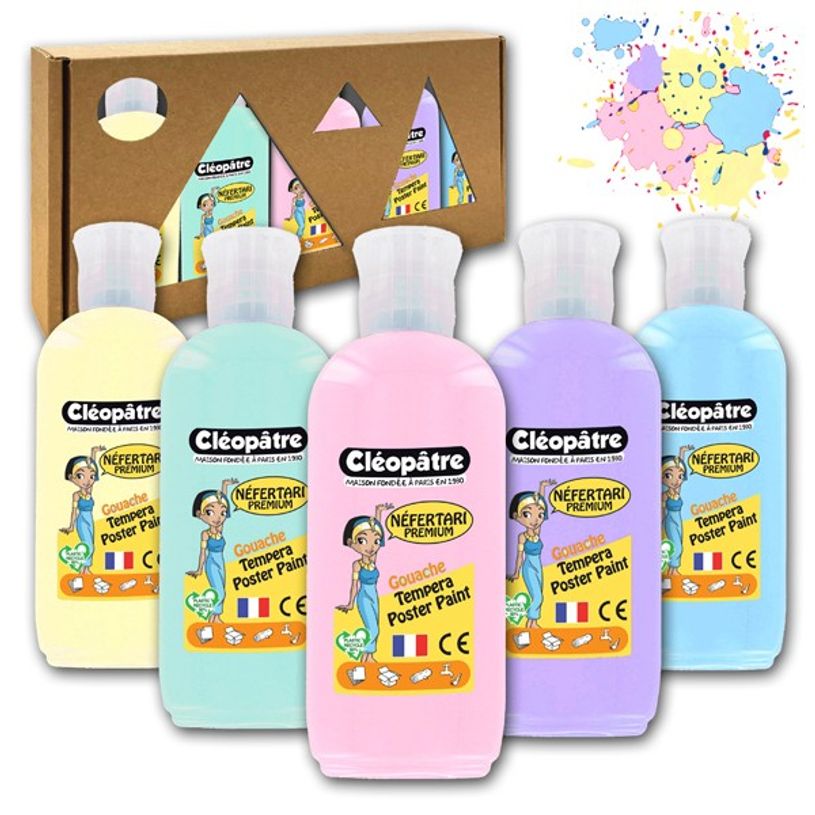 3134725015067-Cléopâtre NEFERTARI - Lot de 5 flacons de gouache - pastel - 5 x100ml-P_405113689_1-0