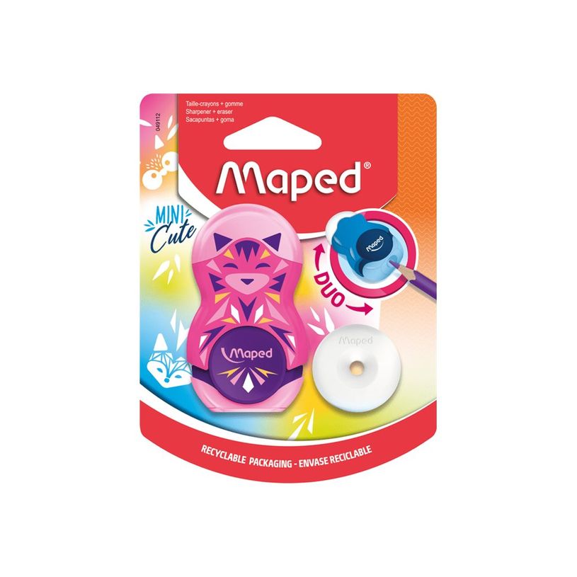 3154140491123-Maped Loopy Mini Cute - Taille crayon gomme 2-en-1 (blister) - 1 trou - disponible dans di-P_405113709_8-6