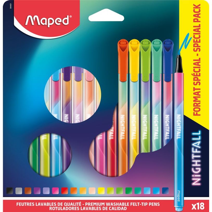 3154148444015-Maped Nightfall - 18 Feutres premium - pointe 2,5 mm-P_405113726_1-0