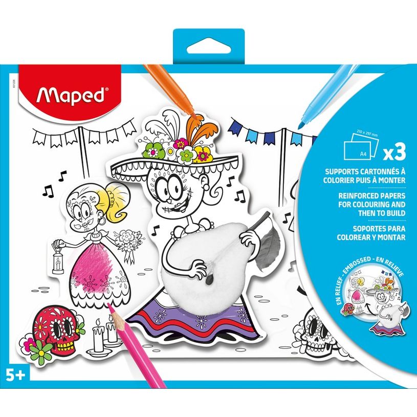 3154148312260-Maped - Support 3D à colorier et à monter x3 - disponible dans différentes couleurs-P_405113753_1-0