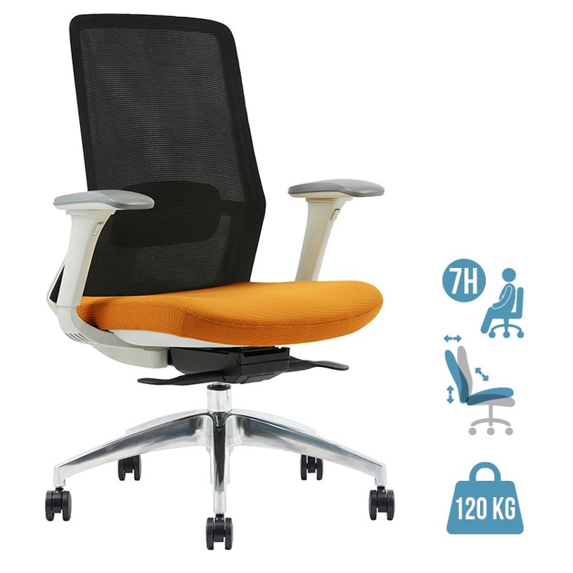 3701338802454-Fauteuil de bureau POLAR - accoudoirs réglables - appuie-tête en option - noir et aune-P_405113809_1-0