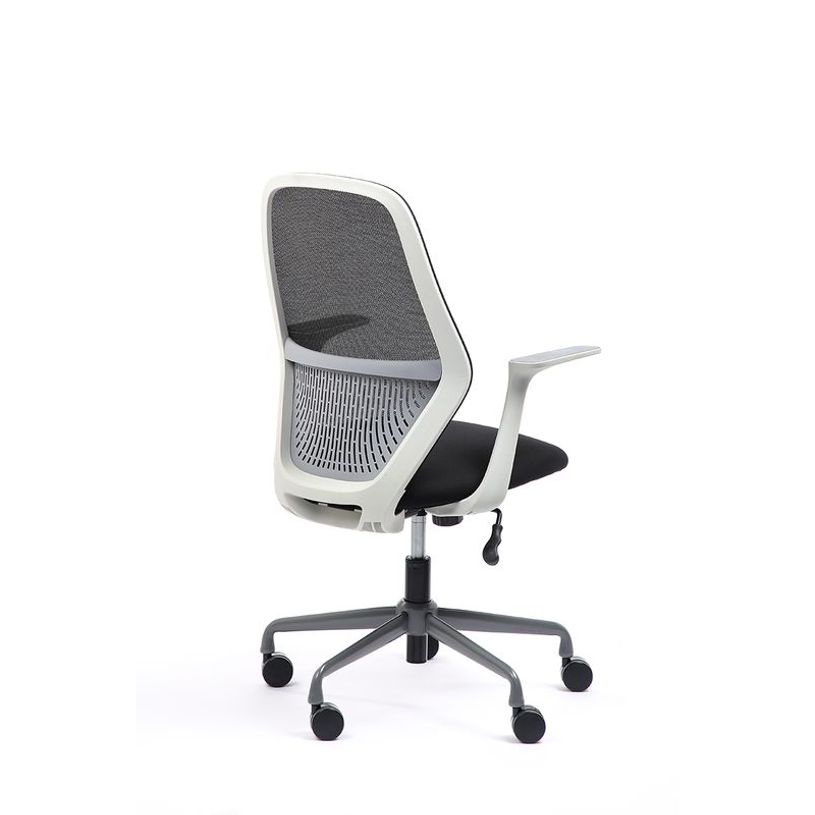 3701338802331-Fauteuil de bureau TIME - accoudoirs fixes gris clair - gris foncé-P_405113815_3-2