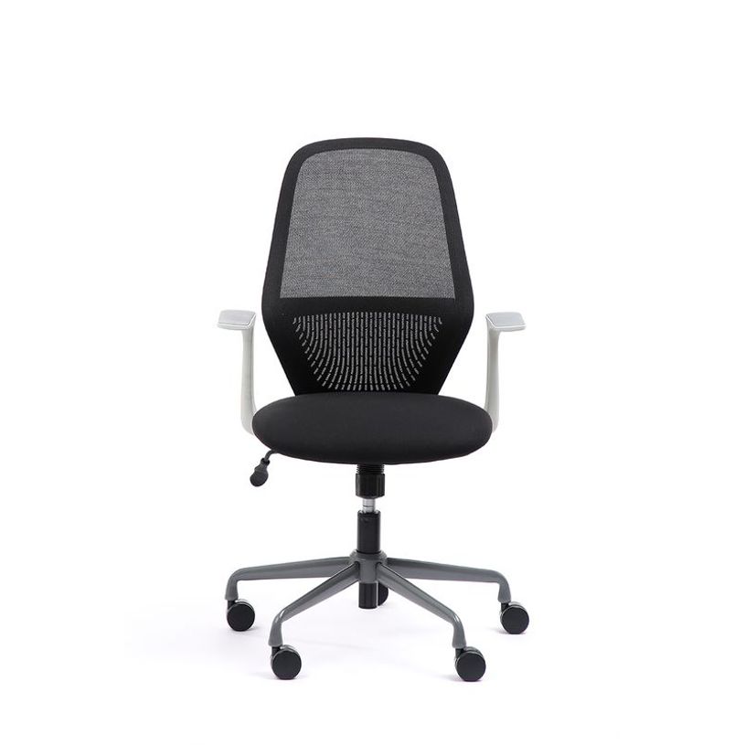 3701338802331-Fauteuil de bureau TIME - accoudoirs fixes gris clair - gris foncé-P_405113815_5-4